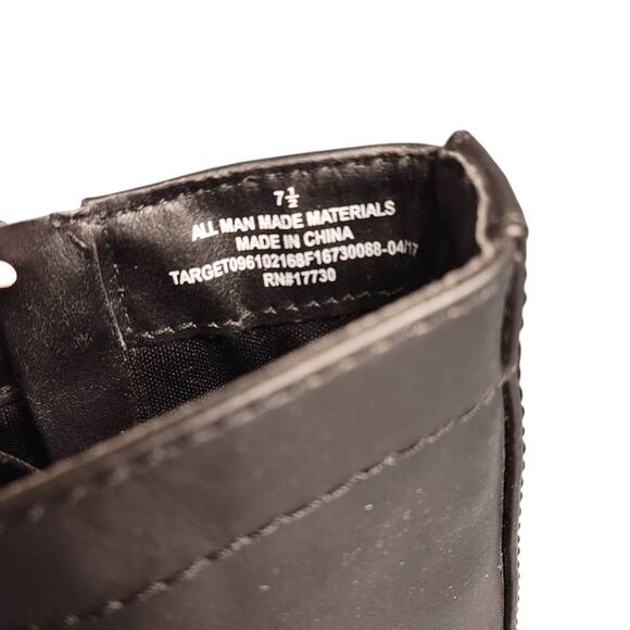 Mossimo Supply Company Black Faux Leather Lace Up Zipper Combat Boots Booties - Picture 8 of 9